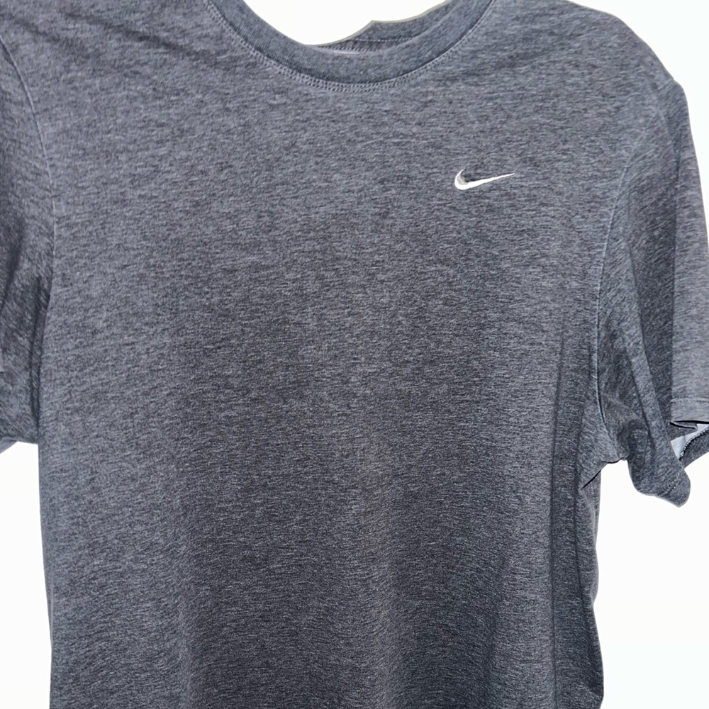 embroidered nike shirt medium grey